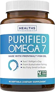Omega 7 supplement voor vrouwen en mannen - hoge potentie en zuiverheid Palmitoleïnezuur vetzuur Visolie supplement van gepatenteerde Provinaal met laagste Palmitinezuur - duurzaam opgewekt (2 maanden aanbod)