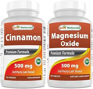 Best Naturals Cinnamon 500 mg & Magnesium Oxide 500 mg