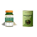 Pure Nutrition Zinc ZMA – 60 Veg Tablets | 800mg Zinc, Magnesium Aspartate & Vitamin B6 | Supports | Pure Nutrition Wheatgrass Powder, 100g | Supports Detoxification & Alkalinity | Contains chlorophy