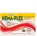 NaturesPlus Hema-Plex Iron - 30 Slow-Release Tablets, Pack of 3 - Total Blood Health - 85 mg gecheleerd ijzer - Met vitamine C & Bioflavonoïden - Niet GGO, Vegetarisch & Glutenvrij - 90 Totaal porties