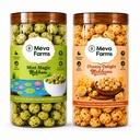 Meva Farms Mint Magic Roasted Makhana 70g & Cheesy Delight Roasted Makhana 70g (140g) | Combo Pack | Healthy Snack | High Protein, Low Calorie | Gluten Free | Roasted Lotus Seeds | No Palm Oil
