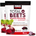 Force Factor Total Beets Blood Pressure Support Supplement met bietenpoeder, Geweldige kauwtabletten voor hart-gezonde energie, en verhoogde stikstofoxide, 120 kauwgom, 2-pack