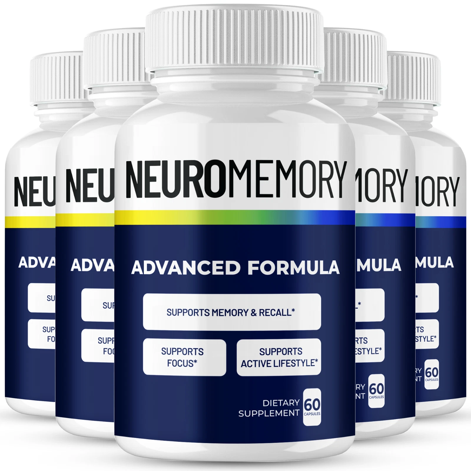 NeuroMemory Capsules, Official Neuro Memory Pills Supplement (5 Pack)