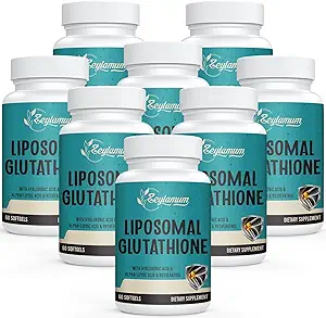 2400 MG Liposomal Glutathione Softgels, Max Absorption, Active Form L-Glutathione Reduced (GSH), with Hyaluronic Acid, Resveratrol, Master Antioxidants for Detox, Brain, Immune System, 480 Softgels