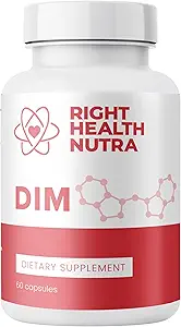 Right Health Nutra DIM Supplement 200 mg - 60 capsules - Formule met Diindolylmethaan, Cabbage Powder, Broccoli Powder & Granaatappel Extract - Plant-based Ondersteuning voor Wellness