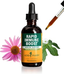 Herb Pharm Organic Rapid Immune Boost: Fast-Absorbing Tinctuur voor volwassenen, Echinacea Tinctuur met Goldenseal, Gember Extract & Vlierbessen, Immune Support Supplement & Wellness Aid, 2 Oz