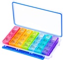 NuLeaf Pill Organizer 4 Times A Day, Large Compartments Portable 7 Day 4 Times a Day Travel Pill Organizer with Moisture-Proof Design to Hold Vitamins, Supplements and Medication