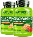 NATURELO Glucosamine Chondroitin MSM met Boswellia en vitamine C - Supplement voor gezamenlijke comfort, mobiliteit en sterkte - 120 capsules (verpakking van 2)