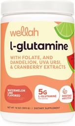 Wellah L-Glutamine Poeder Watermeloen Lime (50 porties) - 5g L-Glutamine Per portie, gezoet met Stevia