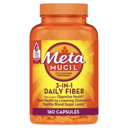 Metamucil Psyllium Husk Fiber Supplement, 3-in-1 voor Digestieve Gezondheid, Plant Based, 160 Telling, Pack of 2