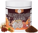 Mushroom Coffee, Instant Mushroom Coffee Mushroom Powder Blend (20 Servings) with Cordyceps, Reishi, Lion's Mane, Shiitake, King Trumpet, Mushroom Supplement for Energy, Focus, Immune Support
