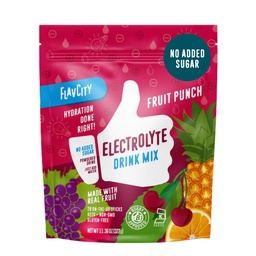 FlavCity Fruit Punch Electrolytes Powder Packets - 28 Hydration Packets - No Added Sugar - Hydration Powder with Real Fruit & Unraffinaderij Sea Salt - Keto & Gluten-Free (28 Stick Packs)