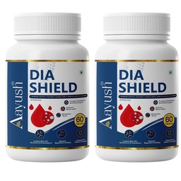 Aayush Wellness Dia Shield Blood Sugar Support Formula with Fenugreek, Cinnamon, Gymnema, Turmeric & Alpha Lipoic Acid | Metabolic Support, Energy Support & Wellness Supplement - 120 Tablets