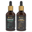 HEALEO Brain & Energy Wellness Combo | Brain Fuel Drops with Ginkgo Biloba, Brahmi & L-Theanine + Vegan Vitamin B12 Complex Drops | Supports Focus, Mental Clarity, Energy & Nervous System Health