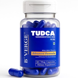 B'VERGE® Liver Detox Supplement - Powerful Milk Thistle & NAC Formula with 17 Advanced Ingredients | for Daily Liver Cleanse & Antioxidant Support | Sugar-Free (60 count (Pack of 1), Tudca - 60caps)
