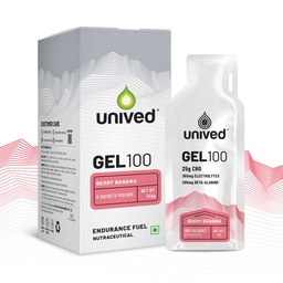 Unived Gel, Nutrition Energy Gel for Endurance Athletes, Runners, Cyclists, Triathletes, Ultramarathon Runners, Vegan, Pack of 6 (Berry Banana)
