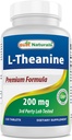 Best Naturals L-Theanine 200mg per Tablet (400mg per 2 Tablets) - Promotes Relaxation Without Drowsiness - 120 Vegetarian Tablets - (120 Count (Pack of 1))