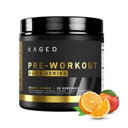 Kaged Pre Workout Powder Pre-Workout Elite for Men & Women, High Stimulant for Energy, Focus, Pumps, L-Citrulline, Beta Alanine, Createine & 388mg Organic Cafeine, Orange Mango