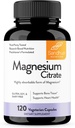 Sandhu's Magnesium Citrate Highly Absorbable Gluten, Soy Diary Free No Fillers 120 Vegetarian Capsules