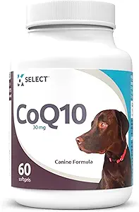 K9 Select CoQ10 Supplement voor honden, 30mg - 60 Zachte Gels per fles - Pet Supplement, Voedings Softgels voor de gezondheid van de hond, hart- en vaatziekten en Gum Gezondheid, Energie