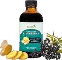 Gember Vlierbessen Immune Defense Siroop met Echinacea, Vitamine C, Honing - Biologische Super Premium Liquid - 100% Pure Ingrediënten - Natuurlijke Immuniteit Ondersteuning Supplement (4 fl oz)