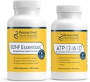 Onderzoek naar voeding Gezonde verouderingsbundel - BDNF Essentials Hersengezondheid & Neuroplasticiteit Ondersteuning (120 capsules) & ATP 360 Mitochondrial & Cellular Energy Complex (90 capsules)