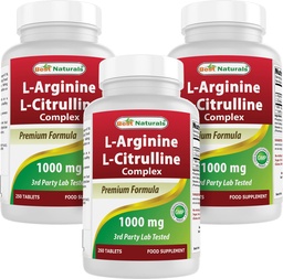 Best Naturals L-Arginine L-Citrulline Complex 1000 mg 250 tabletten (250 telling (verpakking 3))