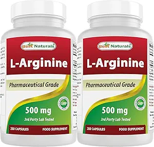 Best Naturals L-Arginine 500mg 250 capsules (250 telling (verpakking 2))