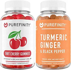 PUREFINITY Tart Cherry Extract & Kurkuma Gember Gummies - Uw Uric Acid Flush & Cleanse Bundle