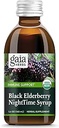 Gaia Kruiden Zwarte Vlierbes, Nachttijd Stroop - Immuun Ondersteuning Supplement - Met Biologische Zwarte Vlierbessen, Californië Poppy & Citroen Balsem voor Rustige Slaap & Immuun Verdediging - 5.4 Fl Oz (32-Day Supply)