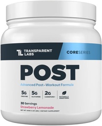 Transparante Labs Post - Post-workout Herstel Muscle Builder met L-Glutamine, Beta-Alanine en BetaPure Betaine Anhydraat voor spierherstel en spieropbouw - 30 porties, aardbei Lemonade