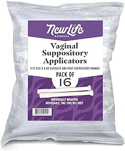 NewLife Naturals Wegwerpbare Plastic Vaginale Zetpil Applicators - Past op de meeste Boric Acid Suptinitories, Pillen, Tablets, en Maat 0 en 00 Capsules - pH-balans en Vrouwelijke Gezondheid - Verpakking van 16