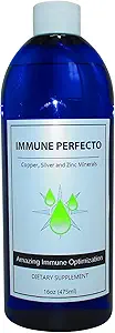 Immune Perfecto - Atomic Particle Trace Minerals of Colloidal Silver, Copper, and Zinc - Perfect on Demand Metabolic Support - 16 oz. (475 ml)…