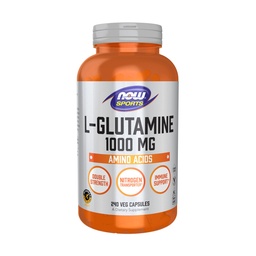 NOW Sportvoeding, L-glutamine, dubbele sterkte 1000 mg, Aminozuur, 240 Veg Capsules