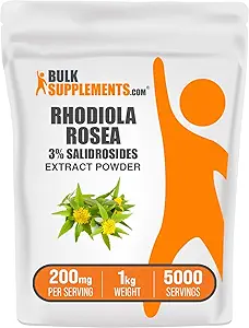 BulkSupplements.com Rhodiola Extract Poeder - 3% Salidrosiden, Rhodiola Rosea Extract - Kruidensupplement, Glutenvrij, 200mg per portie, 1kg (2,2 lbs) (verpakking van 1)