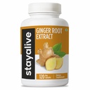 STAY LEVEND Pure Gember Root Capsules 1000mg, 10:1 Extract Poeder met 5% Gember, 120 pillen, Extra sterkte Root Powder, Vegan, Non-GMO en Glutenvrije Gember Supplement