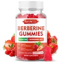 MEENCCD Berberine Gummies with Ceylon Cinnamon, Berberine HCL Supplement for Immune Support, Sugar Free, Vegan, Strawberry Flavor, 60 Count