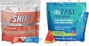 Real Ketones Intermitterende vasten Drankmix bundel voor gewichtsverlies ondersteuning Cafeine Peach Shift Elektrolyten & Intermitterende vasten Elektrolyten voor mannen met BHB Exogene Ketonen (30 Tellen Elk)
