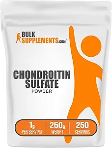 BulkSupplements.com Chondroitin sulfaatpoeder - Chondroitin sulfaatsupplement, voor gezamenlijke ondersteuning - Glutenvrij, 1g per portie, 250g (8.8 oz) (pakket van 1)