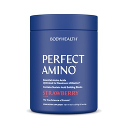 BodyHealth PerfectAmino Powder - BCAA en EAA Powder for Pre and Post Workout - Amino Acid Energy Drink for Men and Women to Support Lean Muscle and Recovery - Aardbei - 120 Servings