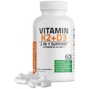 Bronson Vitamin K2 D3 (MK7) Supplement Non-GMO Formula Vitamin D3 5000IE (125 mcg) & 90 mcg K2 MK-7, gemakkelijk doorslikken D & K Complex, 60 capsules