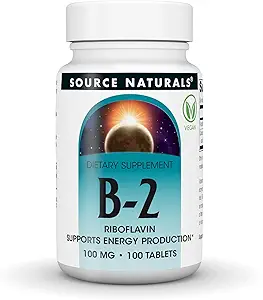 Bron Naturals Vitamine B-2 Riboflavine 100 mg ondersteunt energieproductie - 100 tabletten
