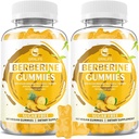Berberine Gummies met Ceylon Cinnamon 1500mg High Potency Berberine HCL Supplement voor Immune en Metabolisme Ondersteuning, Suikervrij, Ananas smaak - 120 Tel.