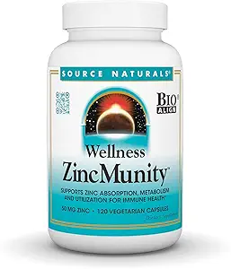 Bron Natuurlijken Wellness ZinkMunitie, Ondersteunt Zink Absorbtie, Metabolisme, en Utlizing voor Immune Health*, 50 mg Zink - 120 Vegetarische Capsules