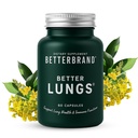 Betterbrand BetterLungs Lung Support Supplement met NAC, Mullein Blad voor Rokers, Respiratory Health Formula met Vlierbes, Vitamine D, Ginseng, Reishi Mushroom - 60 Capsules - Pack of 1