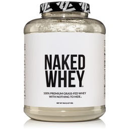 Naked WHEY 5LB 100% Gras Fed Ongearomatiseerde Wei Proteïne Poeder - Slechts 1 Ingrediënt, Niet gedenatureerd - Geen GGO, soja of gluten - Geen conserveringsmiddelen - Bevorder spiergroei en herstel - 76 Serven