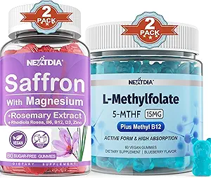 Magnesium Glycinate + L-methylfolaat 15mg & Methyl B12 Gummies, 4 Pack