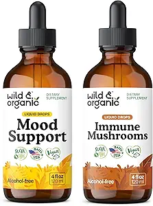 Wild & Organic Mood Support Tinctuur 4 fl oz & Immune Mushroom Tinctuur