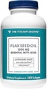 The Vitamin Shoppe Certified Organic Flax Seed Oil 1.000MG, Essential Fatty Acid that Supports Cardiovasculaire Gezondheid, Ongeraffineerd & Pesticide Free, Cold Pressed Flax Seed Oil (240 Softgels)