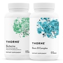 THORNE - Basic B Complex (60 capsules) & Berberine (60 capsules) Bundel - Ondersteunt de gezondheid van het hart, de functie van het immuunsysteem en de gezondheid van het brein - Glutenvrij, zuivelvrij